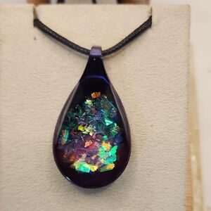 Pending Private Sale: Elegant Multicolor Teardrop Pendant Necklace